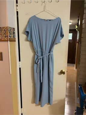 Light Blue Women's Tie-Waist Jumpsuit